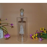 直管玻璃白酒瓶廠家生產玻璃直管內置造型一帆風順空酒瓶