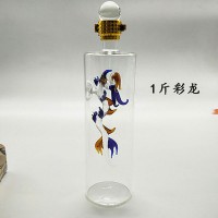 創意直管帆船白酒玻璃瓶生產廠家定制工藝玻璃酒瓶