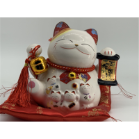 SW482 7寸 五福臨門招財貓